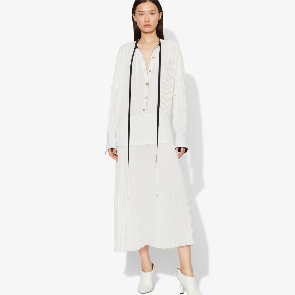 Proenza Schouler Micro Pleated Long Sleeve Dress